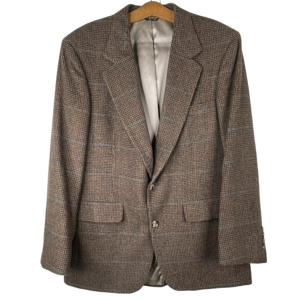 Dayton Hudson Camel Hair Blazer Jacket  Double Button Career Tan Brown Size 42